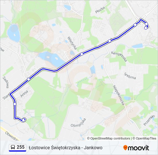 255 bus Line Map