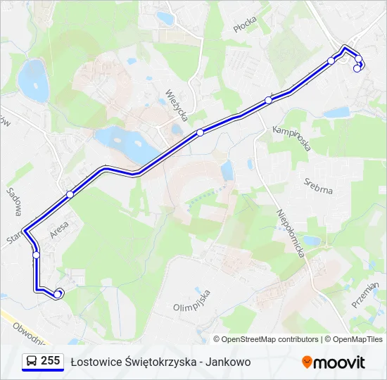 Автобус 255: карта маршрута