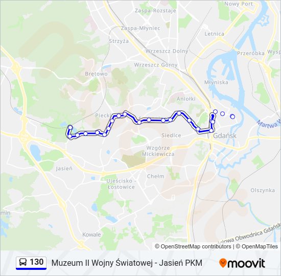 130 bus Line Map