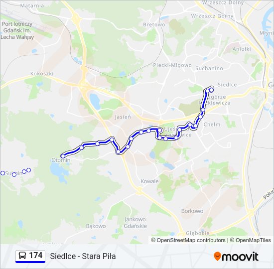 174 bus Line Map