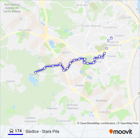 174 bus Line Map