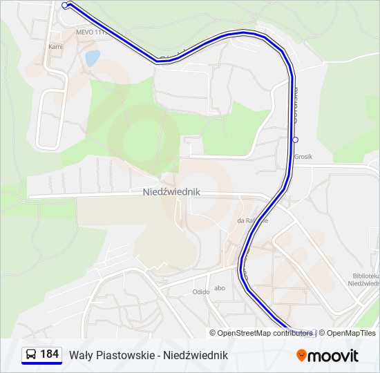 184 bus Line Map