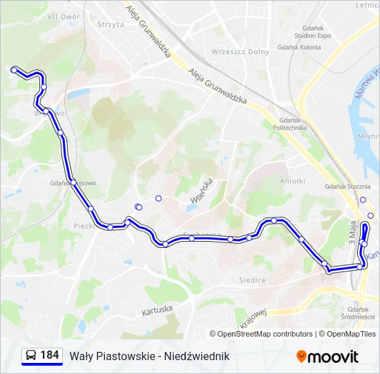 184 Bus Line Map