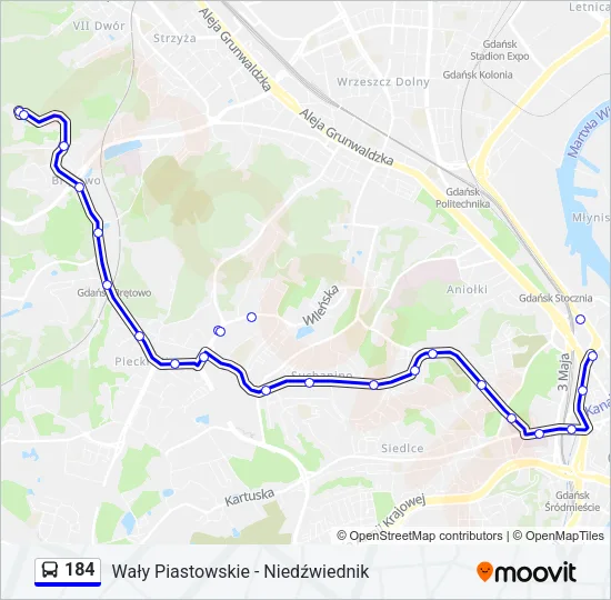 184 Bus Line Map