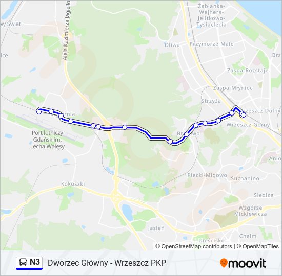 N3 bus Line Map