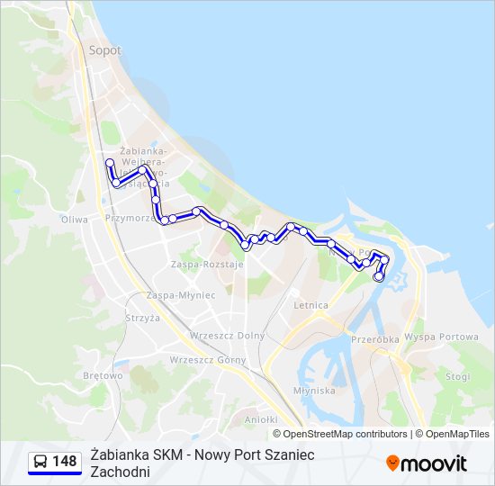 148 bus Line Map