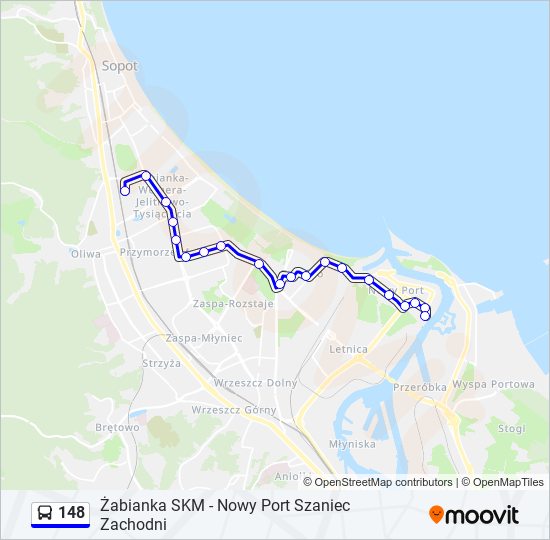 148 bus Line Map