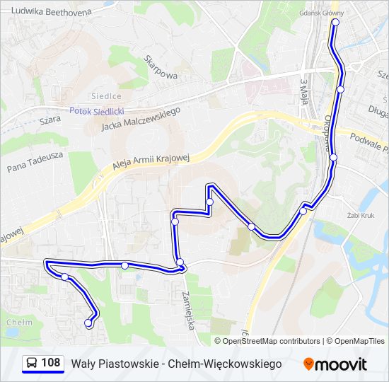 108 bus Line Map