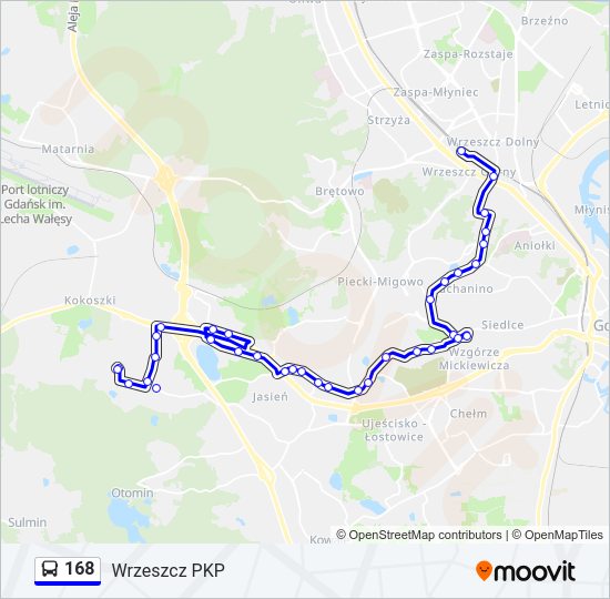 168 bus Line Map