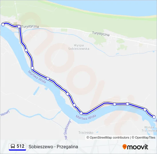 512 Bus Line Map