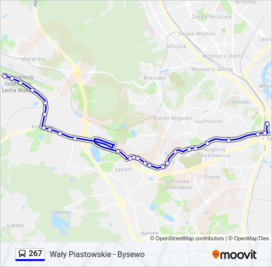 267 bus Line Map