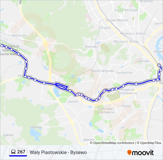 267 bus Line Map