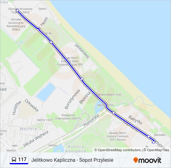 117 bus Line Map