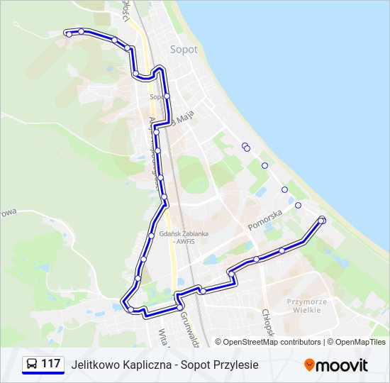 117 bus Line Map