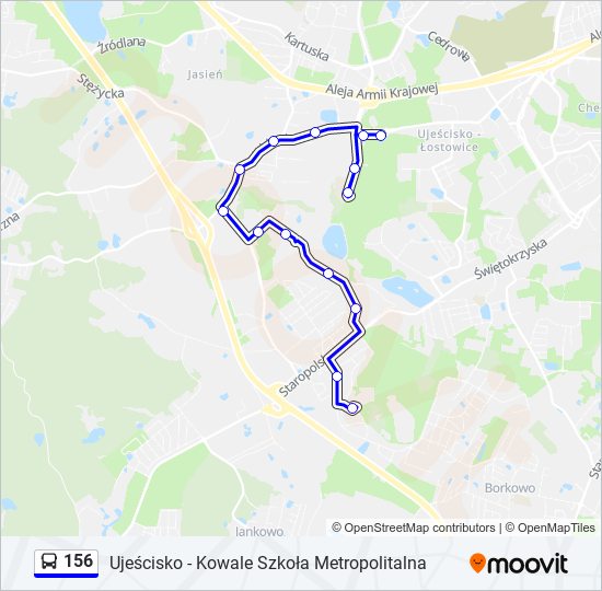 156 bus Line Map