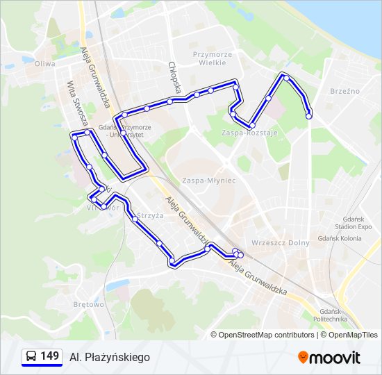 149 bus Line Map