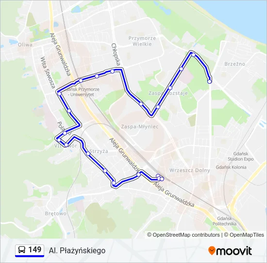 Автобус 149: карта маршрута