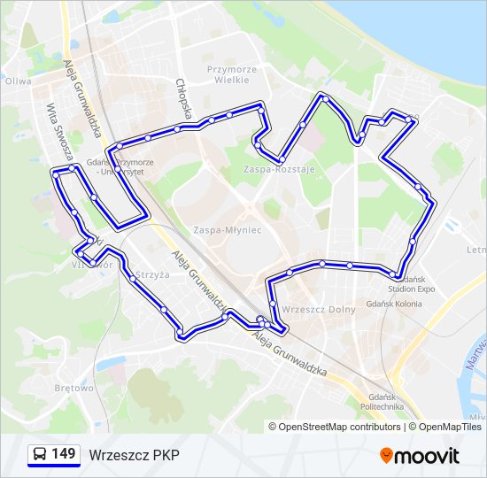 149 bus Line Map