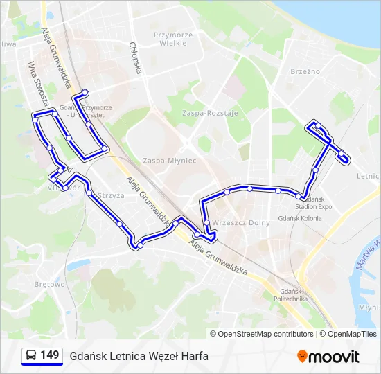 Автобус 149: карта маршрута