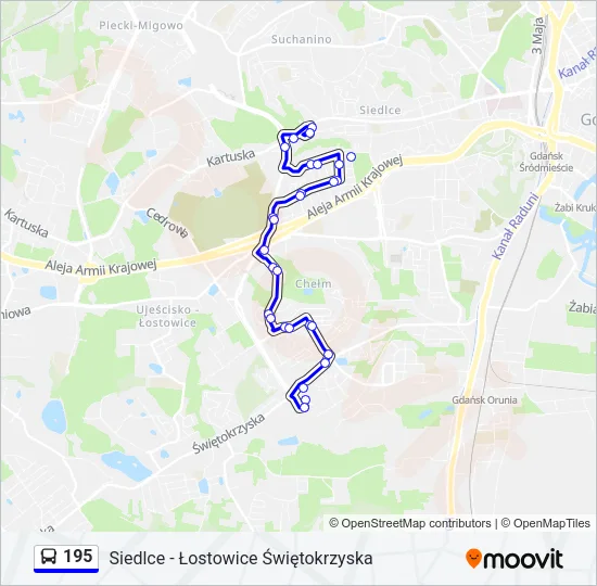 195 Bus Line Map