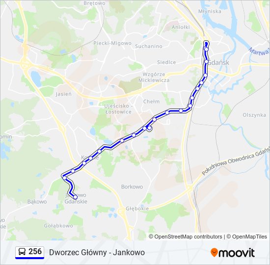 256 bus Line Map