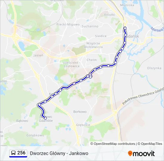 256 Bus Line Map