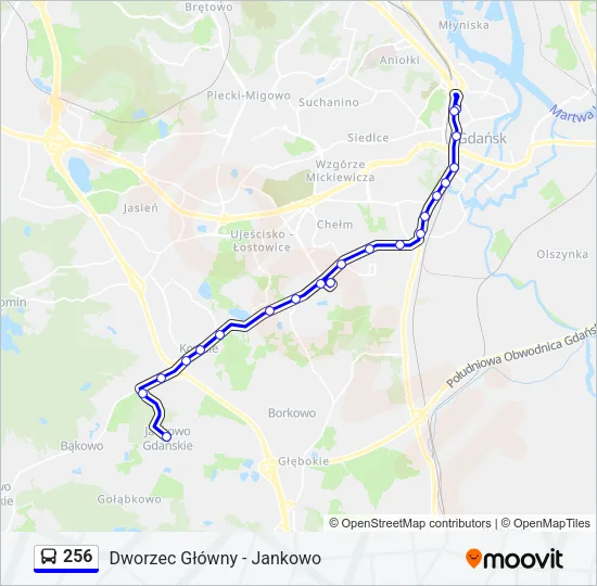 256 Bus Line Map