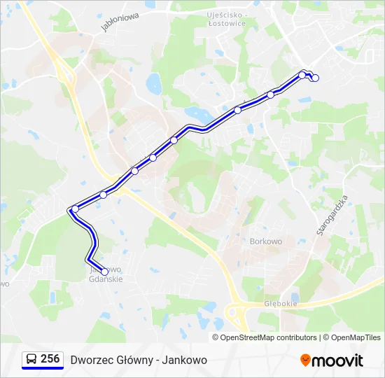 Автобус 256: карта маршрута