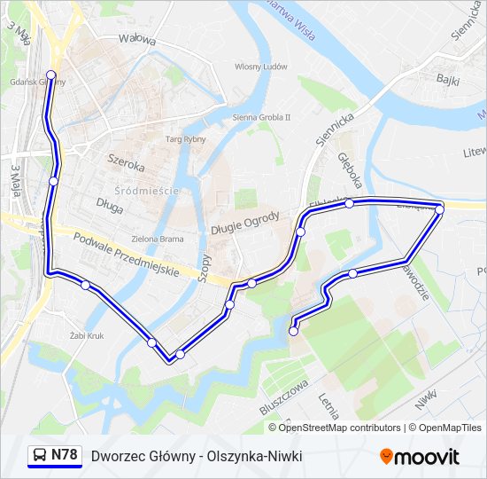 N78 bus Line Map