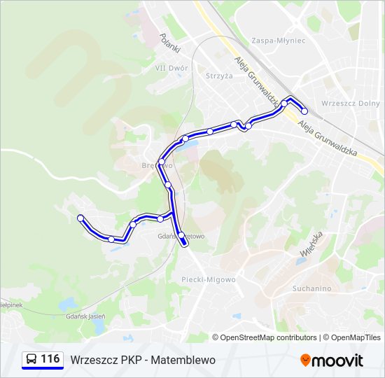 116 bus Line Map