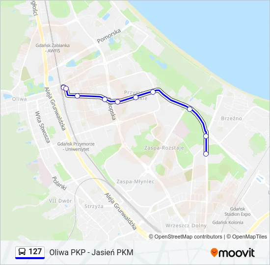 127 Bus Line Map