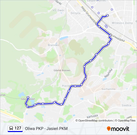 127 bus Line Map