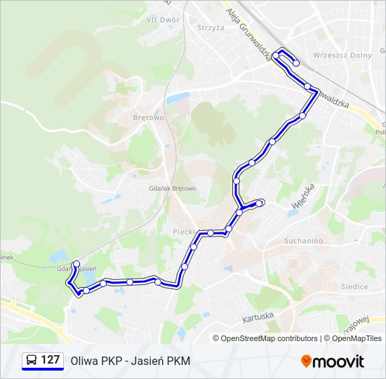 127 bus Line Map