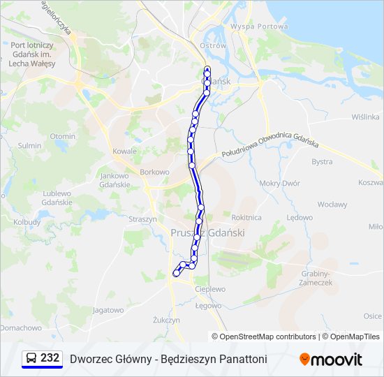 232 bus Line Map