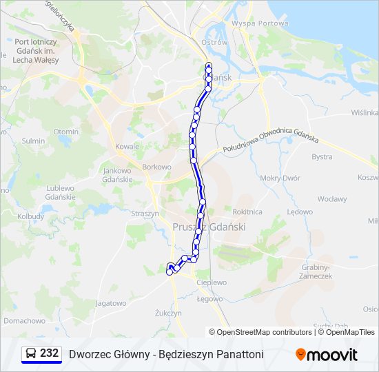 232 bus Line Map