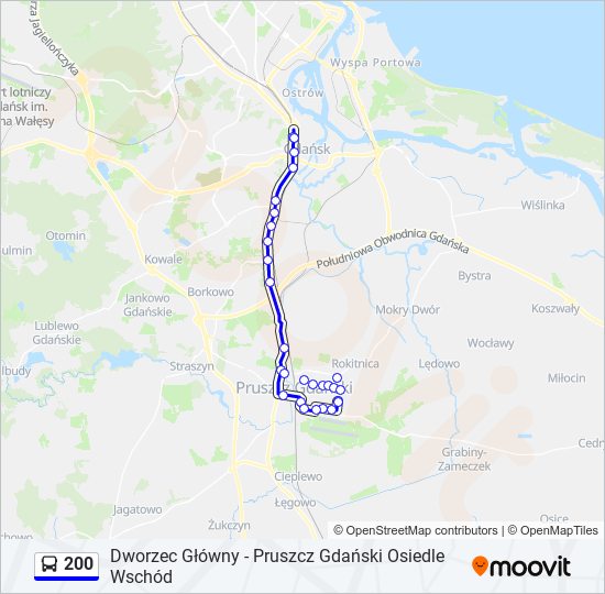 200 bus Line Map