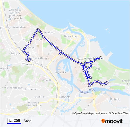 258 bus Line Map