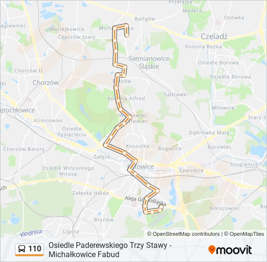 110 bus Line Map