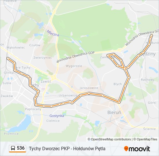 536 bus Line Map