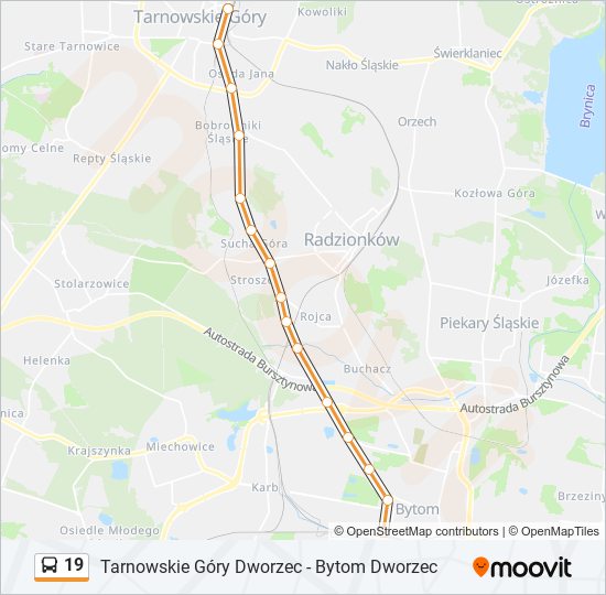 19 bus Line Map