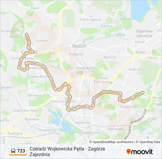 Автобус 723: карта маршрута