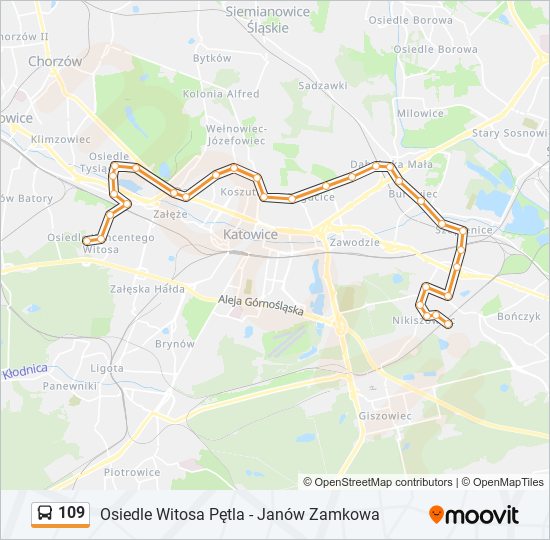 109 bus Line Map