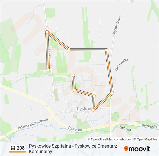 208 bus Line Map