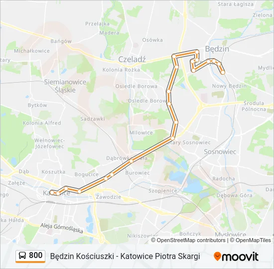Автобус 800: карта маршрута