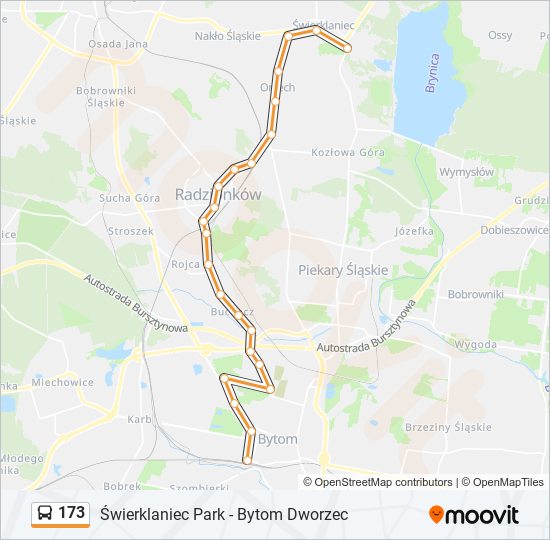 173 bus Line Map