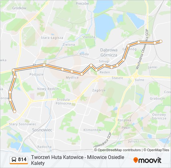 814 bus Line Map