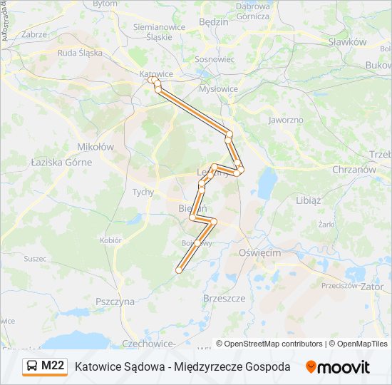 M22 bus Line Map