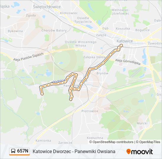 657N bus Line Map