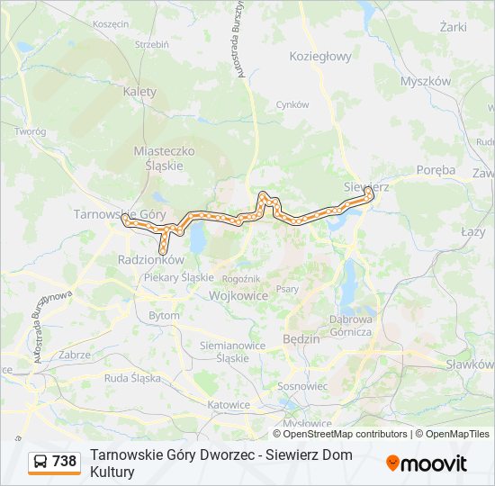 738 bus Line Map