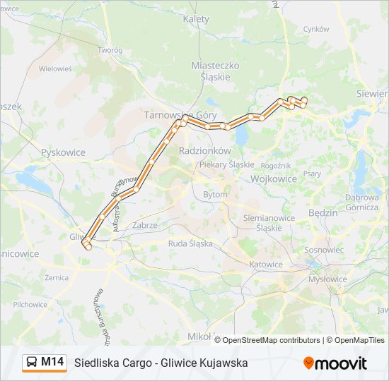 M14 bus Line Map